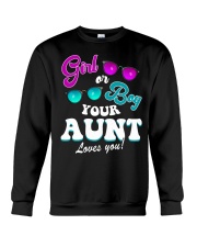 Womens Gender Reveal Girl or Boy Aunt loves you Crewneck Sweatshirt thumbnail
