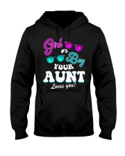 Womens Gender Reveal Girl or Boy Aunt loves you Hooded Sweatshirt thumbnail