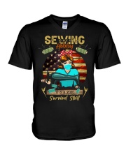 Sewing is Not A Hobby It's A 2020 Survival Skill V-Neck T-Shirt tile