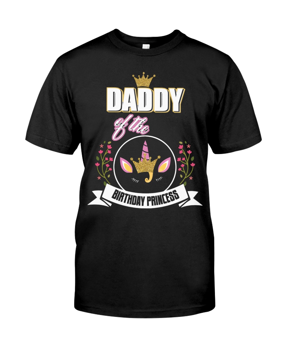 Daddy Of The Birthday Princess Floral Unicorn Classic T-Shirt