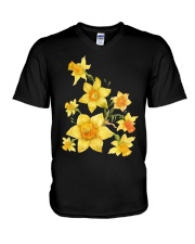 Beautiful Daffodils Flower Tee Spring Design V-Neck T-Shirt thumbnail