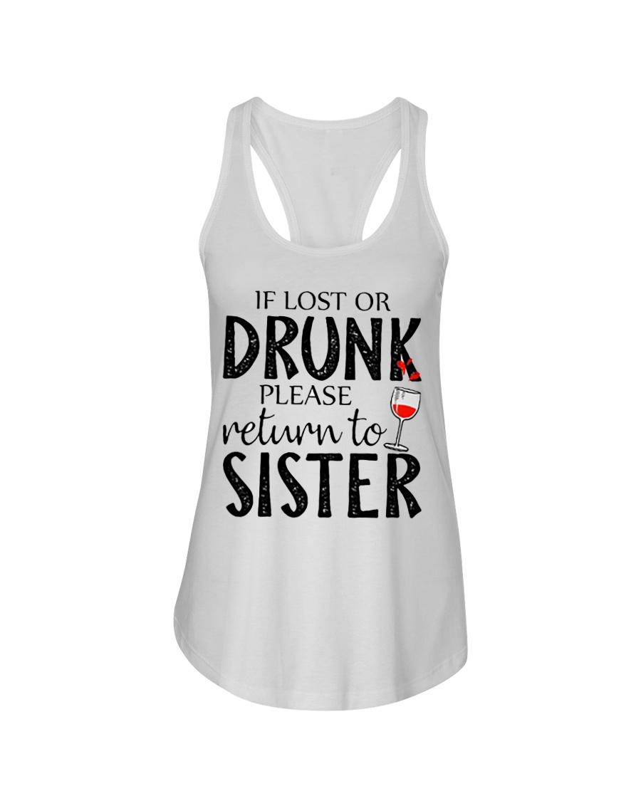 If lost or drunk-white Ladies Flowy Tank