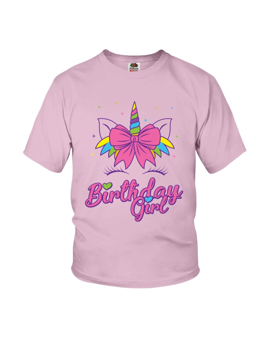 Cute Birthday Girl Unicorn T-Shirt Youth T-Shirt
