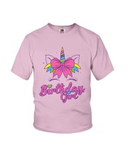 Cute Birthday Girl Unicorn T-Shirt Youth T-Shirt front