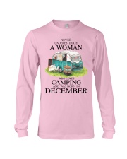 camping a woman december Long Sleeve Tee tile
