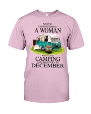 camping a woman December Classic T-Shirt tile