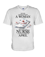 nurse a woman April V-Neck T-Shirt tile