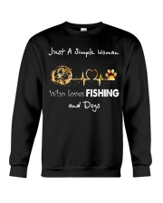 fishing just a simple woman Crewneck Sweatshirt tile
