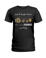 fishing just a simple woman Ladies T-Shirt tile
