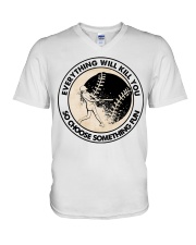 softball something fun V-Neck T-Shirt tile