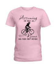 cycling assuming normal nana Ladies T-Shirt tile