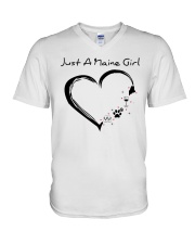 Just A Maine Girl V-Neck T-Shirt tile