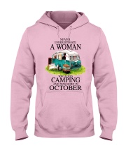 camping a woman October Hooded Sweatshirt front
