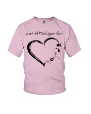 Camping Heart Michigan Girl Youth T-Shirt tile