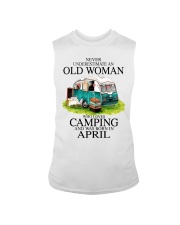 camping old woman April Sleeveless Tee tile
