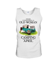 camping old woman April Unisex Tank tile