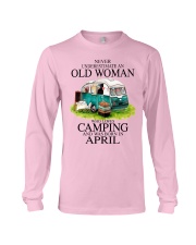 camping old woman April Long Sleeve Tee tile