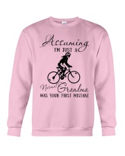 cycling just a normal grandma Crewneck Sweatshirt tile