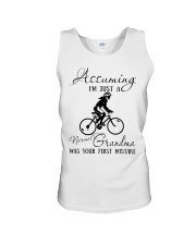 cycling just a normal grandma Unisex Tank tile