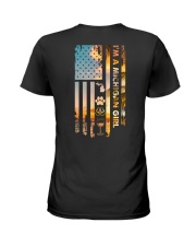 2 Sides Michigan USA Flag Ladies T-Shirt tile