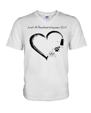 Just A Saskatchewan Girl NL V-Neck T-Shirt tile