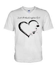 Just A Washington Girl V-Neck T-Shirt tile