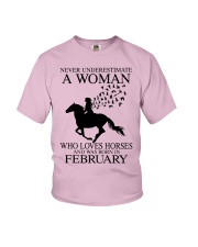horse a woman February Youth T-Shirt tile