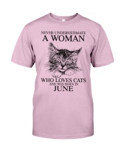 cats a woman June Classic T-Shirt tile