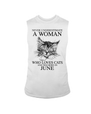 cats a woman June Sleeveless Tee tile