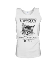 cats a woman June Unisex Tank tile