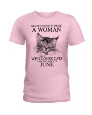 cats a woman June Ladies T-Shirt tile