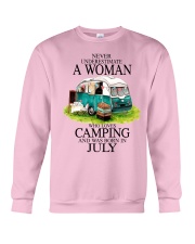 camping a woman July Crewneck Sweatshirt tile