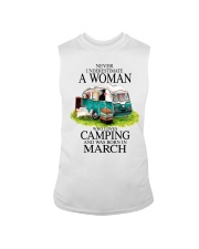 camping a woman March Sleeveless Tee tile