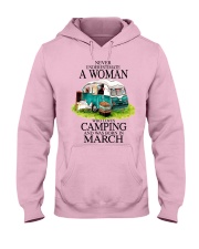 camping a woman March Hooded Sweatshirt front