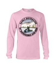 easily distracted snowmobile and beer Long Sleeve Tee tile