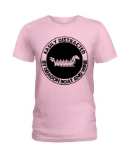 easily distracted dragon boat Ladies T-Shirt tile