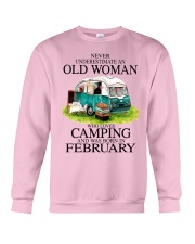 camping old woman February Crewneck Sweatshirt tile