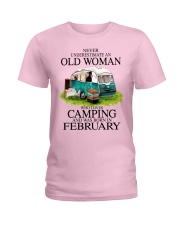 camping old woman February Ladies T-Shirt tile