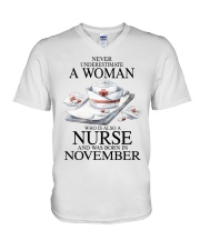 nurse a woman November V-Neck T-Shirt tile