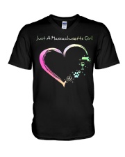 Just A Massachusetts Girl V-Neck T-Shirt tile