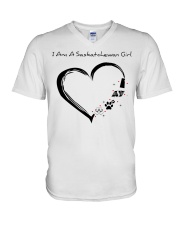 Saskatchewan Girl Heart NL 1 V-Neck T-Shirt tile