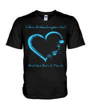 Washington Girl Heart March V-Neck T-Shirt tile