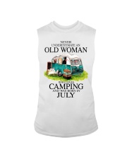 camping old woman July Sleeveless Tee tile