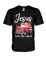 JESUS TAKE THE WHEEL V-Neck T-Shirt tile