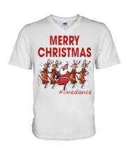 MERRY CHRISTMAS LINE DANCE V-Neck T-Shirt tile