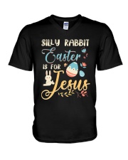 SILLY RABBIT EASTER IS FOR JESUS V-Neck T-Shirt tile
