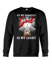 AT MY DARKEST GOD IS MY LIGHT Crewneck Sweatshirt tile
