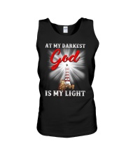 AT MY DARKEST GOD IS MY LIGHT Unisex Tank tile