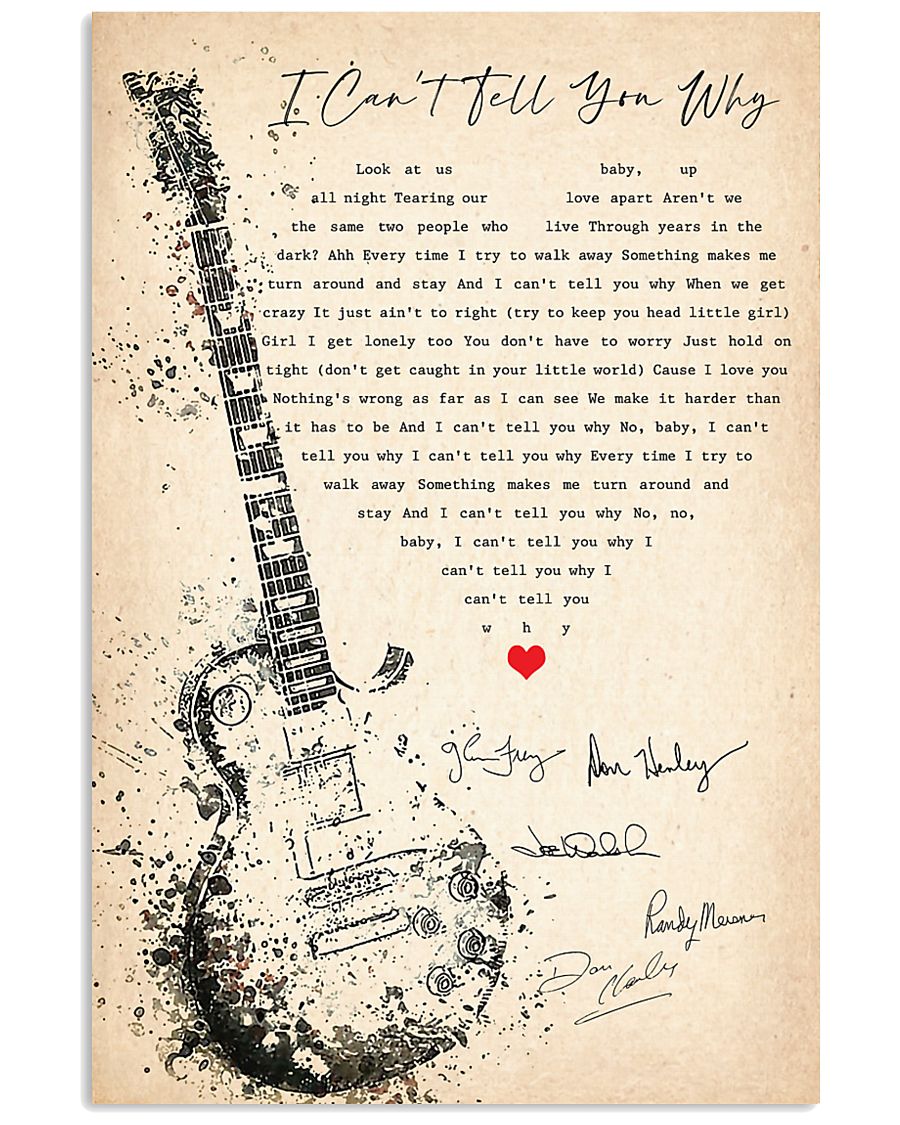 Picture of I Can't Fell You Why Lyrics Special Heart And Signature Design For Fans White