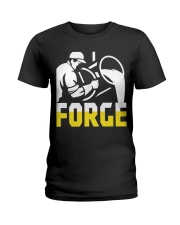 Foundry Worker Pouring Molten Metal Ladies T-Shirt thumbnail